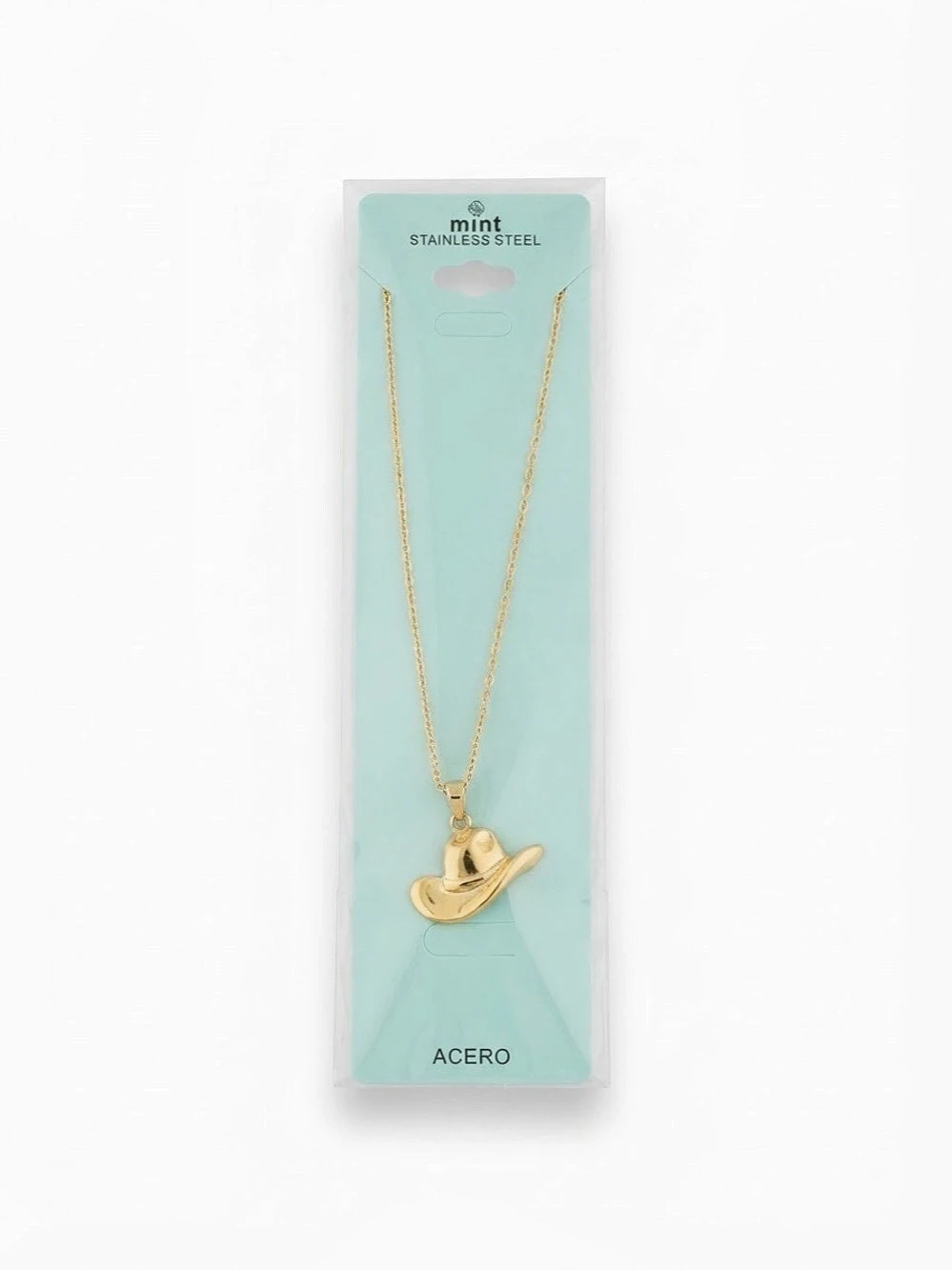 Acero Stainless Steel Gold-Tone Pendant Necklace NWT